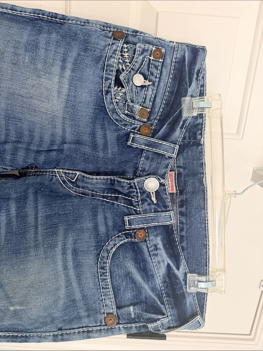 True Religion Men's Straight Jeans in Blue Denim Wash